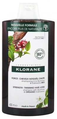 Klorane Force - Cheveux Fatigués & Chute Shampoing à la Quinine et Edelweiss Bio 400 ml