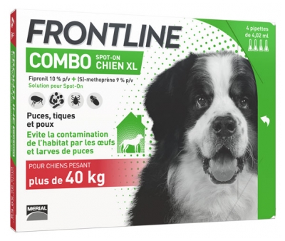 Frontline Combo Šunims XL (+ nei 40 kg) 4 Pipetės