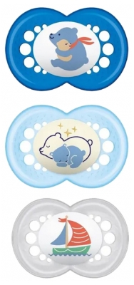 MAM Original 2 Day Silicone Soothers + 1 Night Silicone Soother 18 Months and +