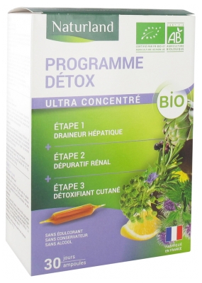 Naturland 3in1 Detox programa Ekologiška 30 ampulių po 10 ml