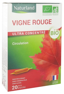 Naturland Circulación Vid Roja Bio 20 Ampollas Bebibles de 10 ml