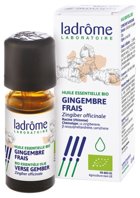 Ladrôme Luomu Tuore Inkivääri Eteerinen Öljy (Zingiber officinale) 10 ml