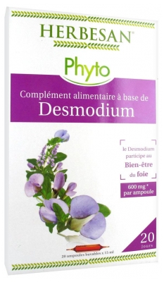 Herbesan Phyto Desmodium 20 Ampoules de 15 ml (à consommer de préférence avant fin 07/2021)
