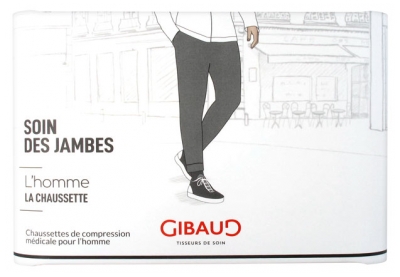 Gibaud Venactif Optimum Tech Chaussettes de Compression Médicale pour Homme Classe 2 British Noir