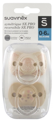 Suavinex 2 Reversible Soothers with Teat SX Pro 0 to 6 Months - Model: Beige and heart