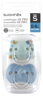 Suavinex 2 Reversible Soothers with Teat SX Pro 0 to 6 Months - Model: Blue rabbit