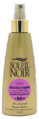 Soleil Noir Huile Sèche Vitaminée SPF50 Spray 150 ml