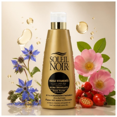 Soleil Noir Ultra-Bronzing Gevitamineerde Olie Filtervrij 150 ml