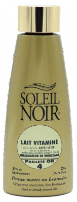 Soleil Noir Lait Vitaminé Sublimateur de Bronzage 4 Paill Or 150 ml