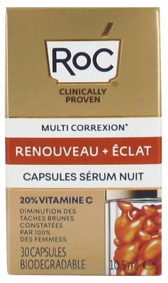 RoC Renewal + Radiance Night Serum Capsules 30 Kapsułek Biodegradowalnych