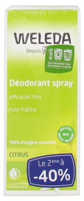 Weleda Déodorant Spray au Citrus Lot de 2 x 100 ml