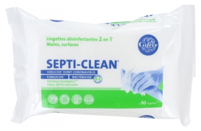 Gifrer Septi-Clean 2in1 Chusteczki Dezynfekujące do Rąk i Powierzchni 30 Chusteczek