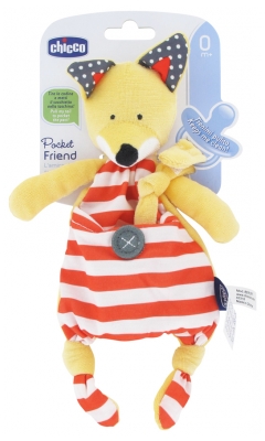 Chicco Pocket Friend Soother-Clipper Cuddly Toy 0 Months and + - Model: Fox