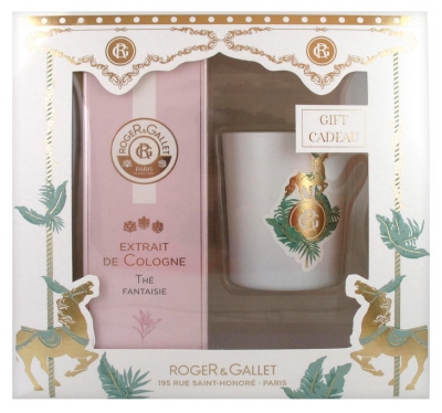 Roger & Gallet Thé Fantaisie Extrait de Cologne 100 ml + Bougie Parfumée Feu de Bois 60 g