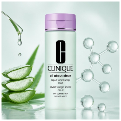 Clinique Mild Flytande Ansiktstvål Torr till Kombinerad Hud 200 ml