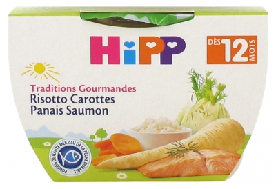 HiPP Traditions Gourmandes Risotto Carrots Parsnips Salmon From 12 Months 220g