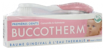Buccotherm Kit Organico per i Primi Denti 0-2 Anni - Colore: Spazzolino da denti rosa