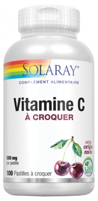 Solaray Vitamine C 500 mg 100 Pastilles à Croquer