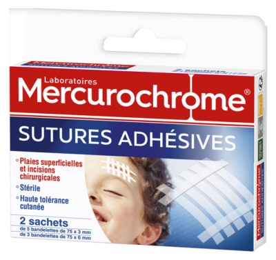 Mercurochrome Adhēzīvās šuves 2 paciņās