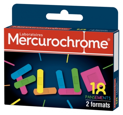 Mercurochrome Pansements Fluo 2 Formats 18 Pansements