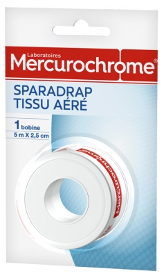 Mercurochrome Sparadrap Tissu Aéré 5 m x 2,5 cm