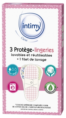 Intimy Care 3 Protège-Lingeries Lavables et Réutilisables + 1 Filet de Lavage