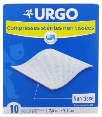 Urgo Sterile Compresses 7,5cm x 7,5cm 10 Sachets of 2 Non-Woven Compresses