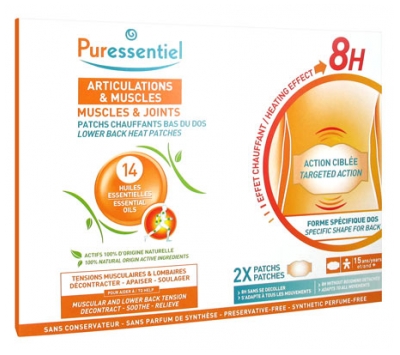 Puressentiel Muscles & Joints Lower Back Heat Patches with 14 Essential Oils 2 Patches