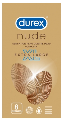 Durex Nude Extra Large XL 8 Condoms 