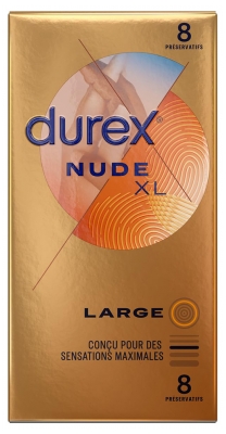 Durex Nude Extra Large XL 8 Préservatifs