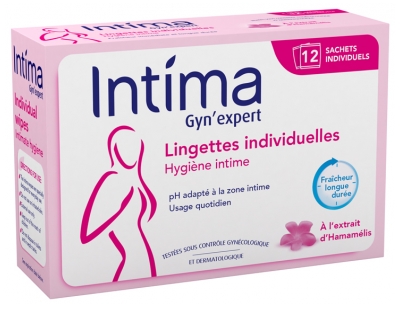 Intima Gyn'Expert Lingettes Individuelles Hygiène Intime 12 Sachets