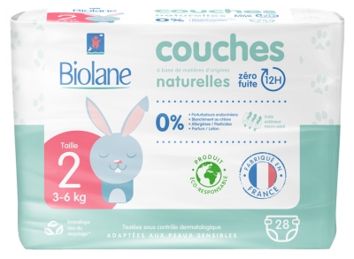 Biolane Natural Diapers 28 Diapers Size 2 3 6 Kg