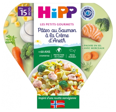 HiPP Les Petits Gourmets Pasta with Salmon and Dill Cream from 15 Months 250g