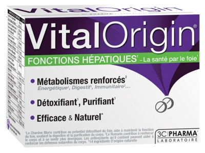 3C Pharma Vital Origin Fonctions Hépatiques 60 Comprimés