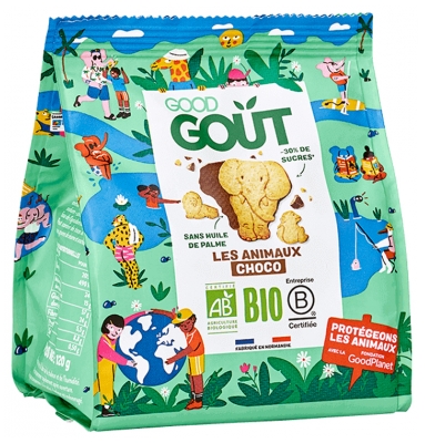 Good Goût Kidz Animals Topped With Chocolate Organic Biscuits 120g