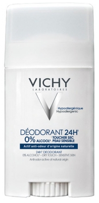 Vichy Déodorant 24H Toucher Sec Peau Sensible Stick 40 ml