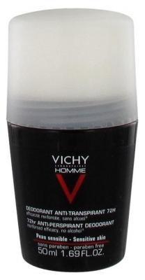 Vichy Homme Déodorant Anti-Transpirant 72H Contrôle Extrême Roll-On 50 ml