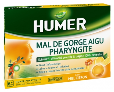 Humer Acute Sore Throat Pharyngitis Sugar-Free 20 Lozenges