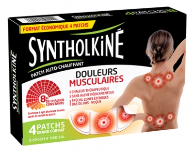 SyntholKiné Lower Back Muscular Pain Heat-Up 4 Patches
