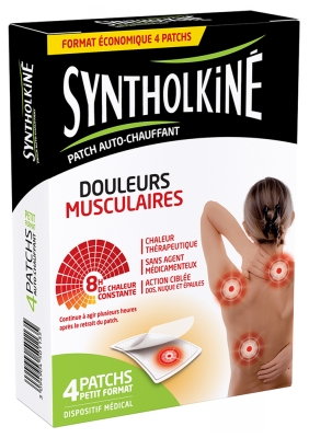 SyntholKiné Patch Chauffant Douleurs Musculaires Dos/Nuque/Épaules 4 Patchs