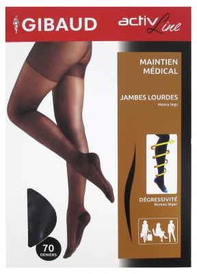 Gibaud ActivLine Support Tights 70 Deniers Smoky Grey - Size: Size 3
