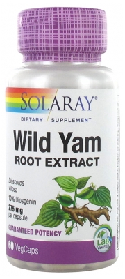 Solaray Wild Yam - Igname Sauvage 60 Capsules Végétales