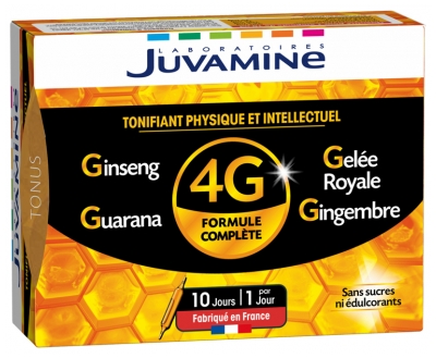 Juvamine 4G Ginseng Royal Jelly Guarana Ginger 10 Phials