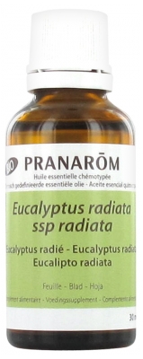 Pranarôm Huile Essentielle Eucalyptus Radié (Eucalyptus radiata ssp radiata) Bio 30 ml