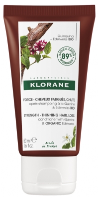 Klorane Force - Cheveux Fatigués & Chute Après-Shampoing à la Quinine et Edelweiss Bio 50 ml