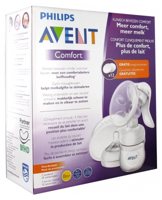Avent Manual Breast Pump + 12 Breastfeeding Pads Offered