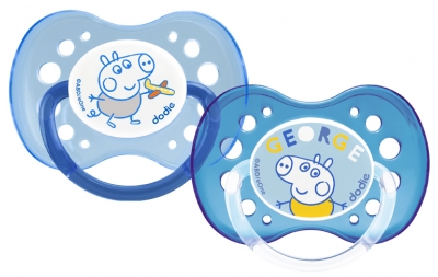 Dodie Peppa Pig 2 Anatomic Silicone Soothers 18 months and +