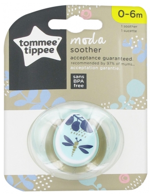 Tommee Tippee Moda Sucette Silicone 0-6 Mois - Couleur : Bleu