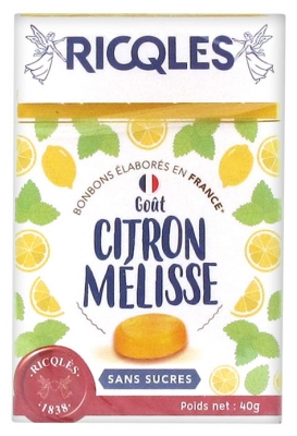 Ricqlès Bonbons Sans Sucres Goût Citron Mélisse 40 g