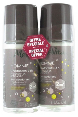 Melvita Homme Deodorant 24H Bio Pack von 2 x 50 ml